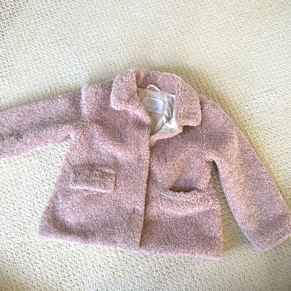 Zara Girls 3-4T Faux Fur Coat